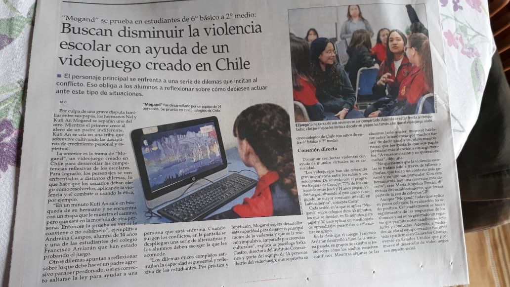 El Mercurio destaca a colegio SIP por aplicar juego virtual para resolver conflictos